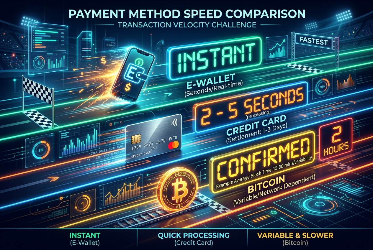 Porównanie szybkości metod płatności w kasynach online - krypto vs e-portfele vs karty